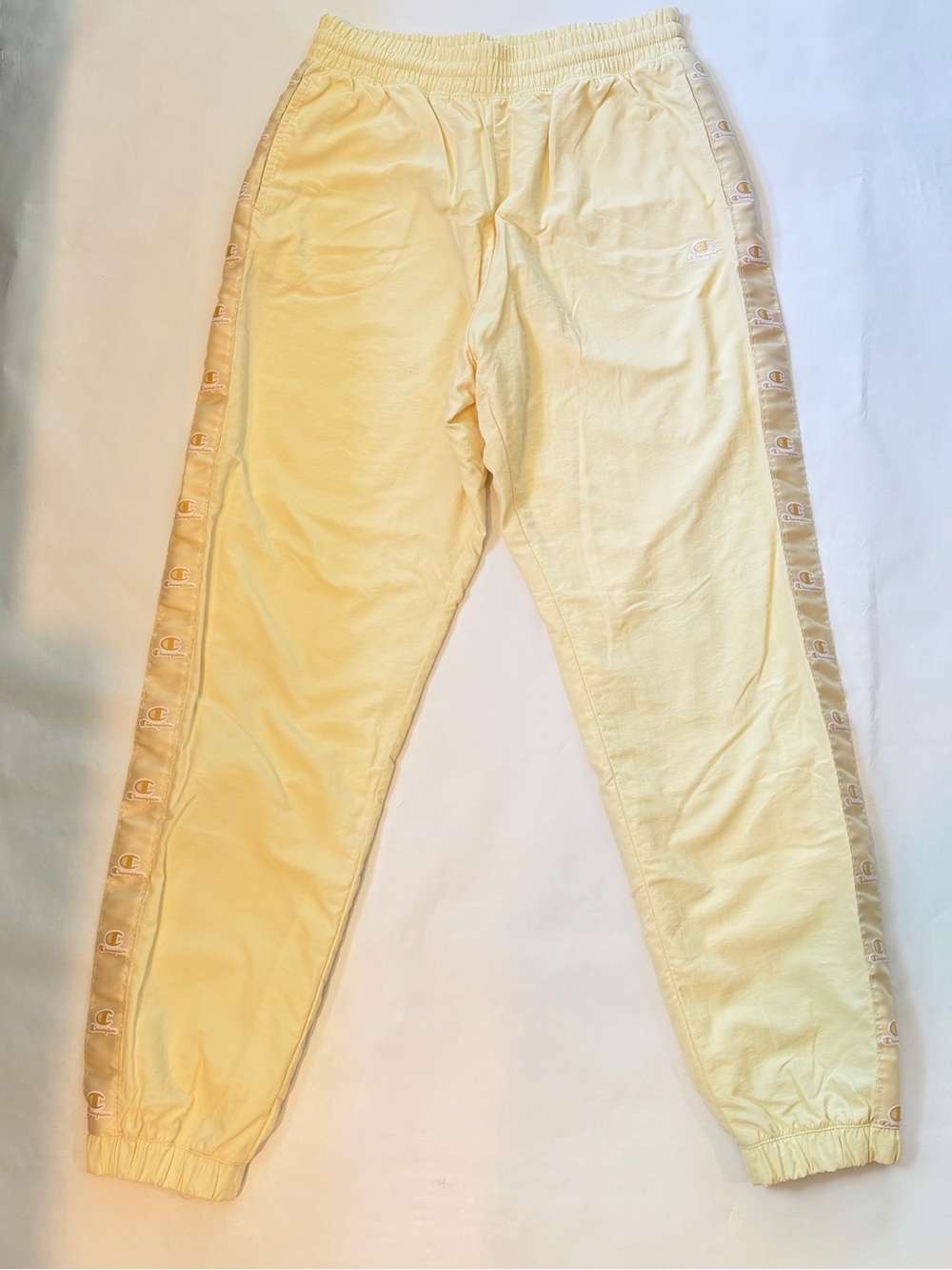 Champion Vintage Style Pastel Yellow Windbreaker Tracksuit Set size Medium - Picture 2 of 8